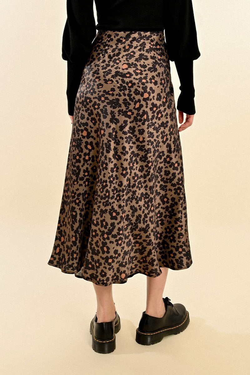 Molly Bracken Camo Print Midi Skirt From The Back