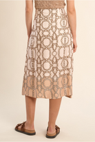 Molly Bracken beige printed midi skirt back view