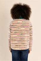 Molly Bracken cream multi-stripe button jacket back view