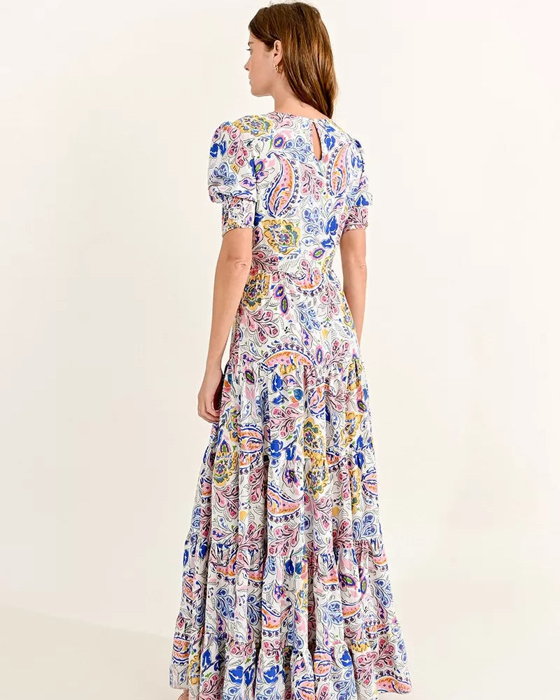Molly Bracken Floral Print Tiered Maxi  Gypsy Style Dress