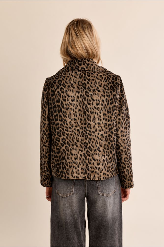 Molly Bracken leopard print short jacket back view