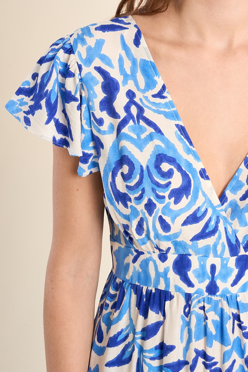 Molly Bracken summer maxi dress blue floral print
