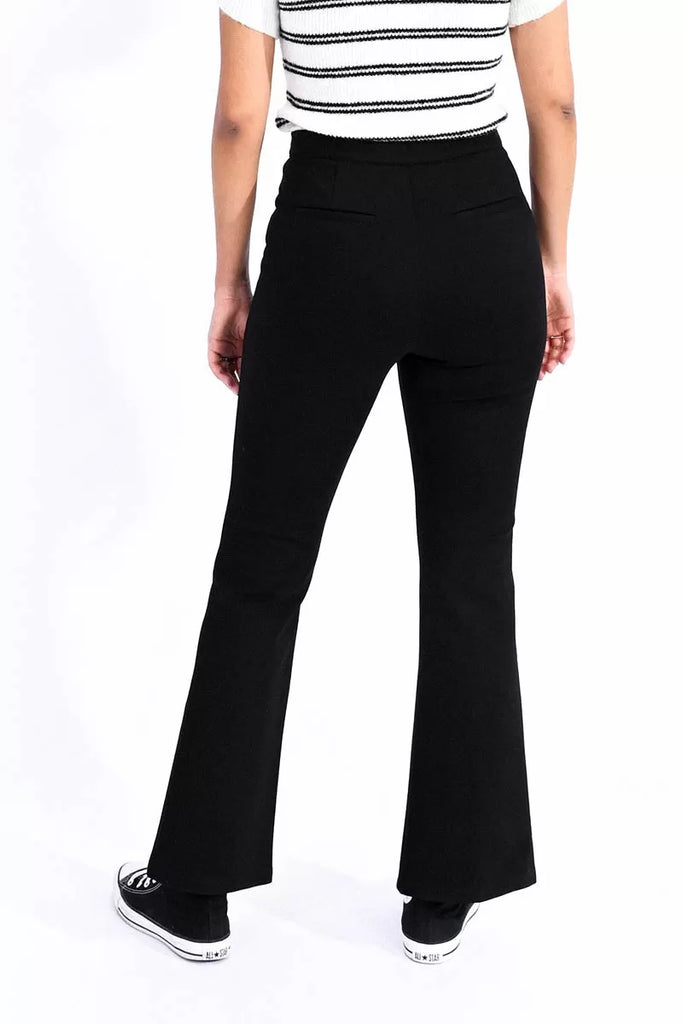 Molly Bracken Black Slip Cuff Trousers From The Back