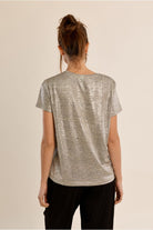 Molly Bracken beige metallic T-shirt back view