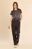 Molly Bracken pewter shimmer top back view