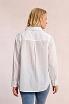 Molly Bracken Long White Shirt With Sparkly Stones From The Back 