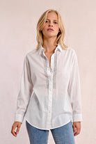 Molly Bracken Long White Shirt With Sparkly Stones