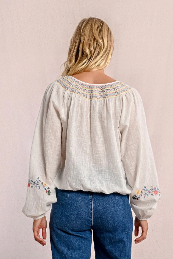 Molly Bracken Embroidered Boho Blouse From The Back 