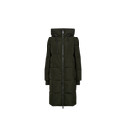 MMOS MOSH Nova Square olive green long down puffer coat – front product view