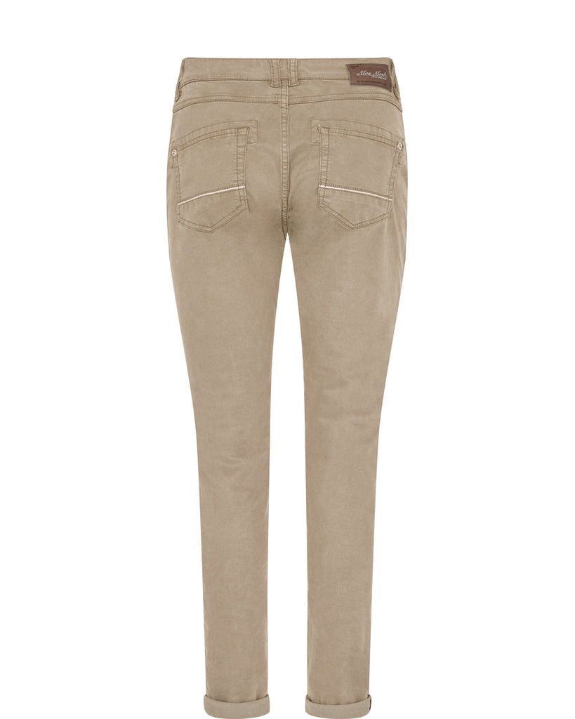 Mos Mosh Naomi Treasure Skinny Lurex Detail Jeans In Tan - back