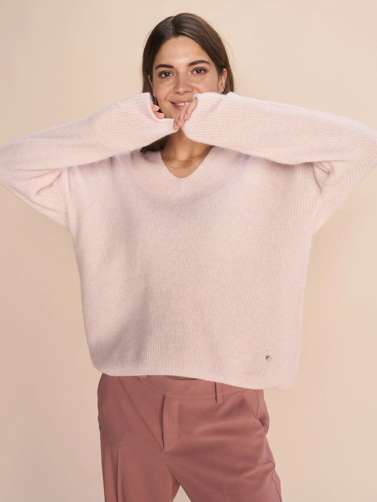 Mos Mosh Thora V-Neck Knitted Wool Jumper