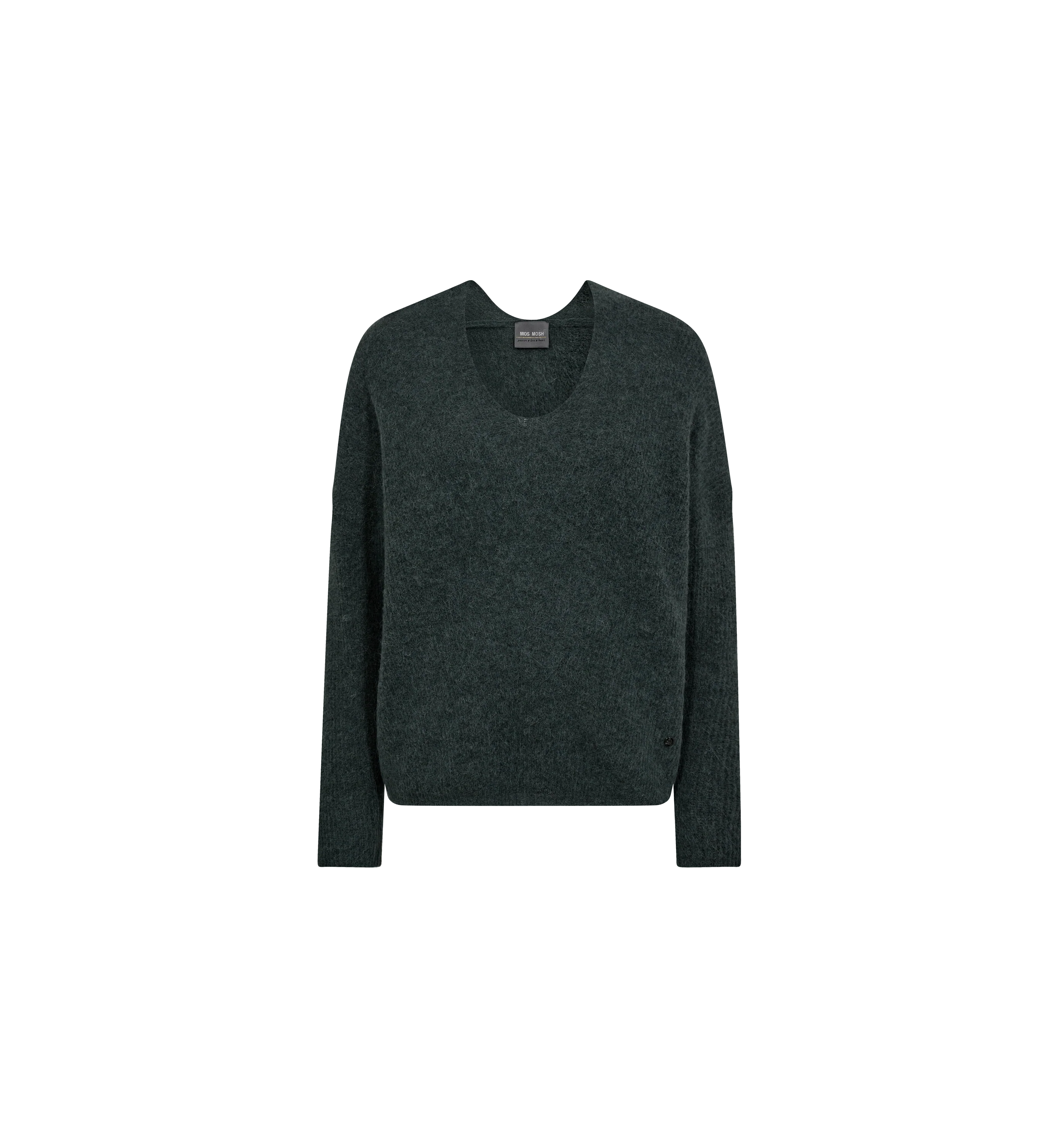 Alpaca-wool knit with deep neckline by Oui