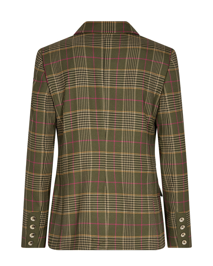 Mos Mosh Ansima Forest Green Check Blazer From Back