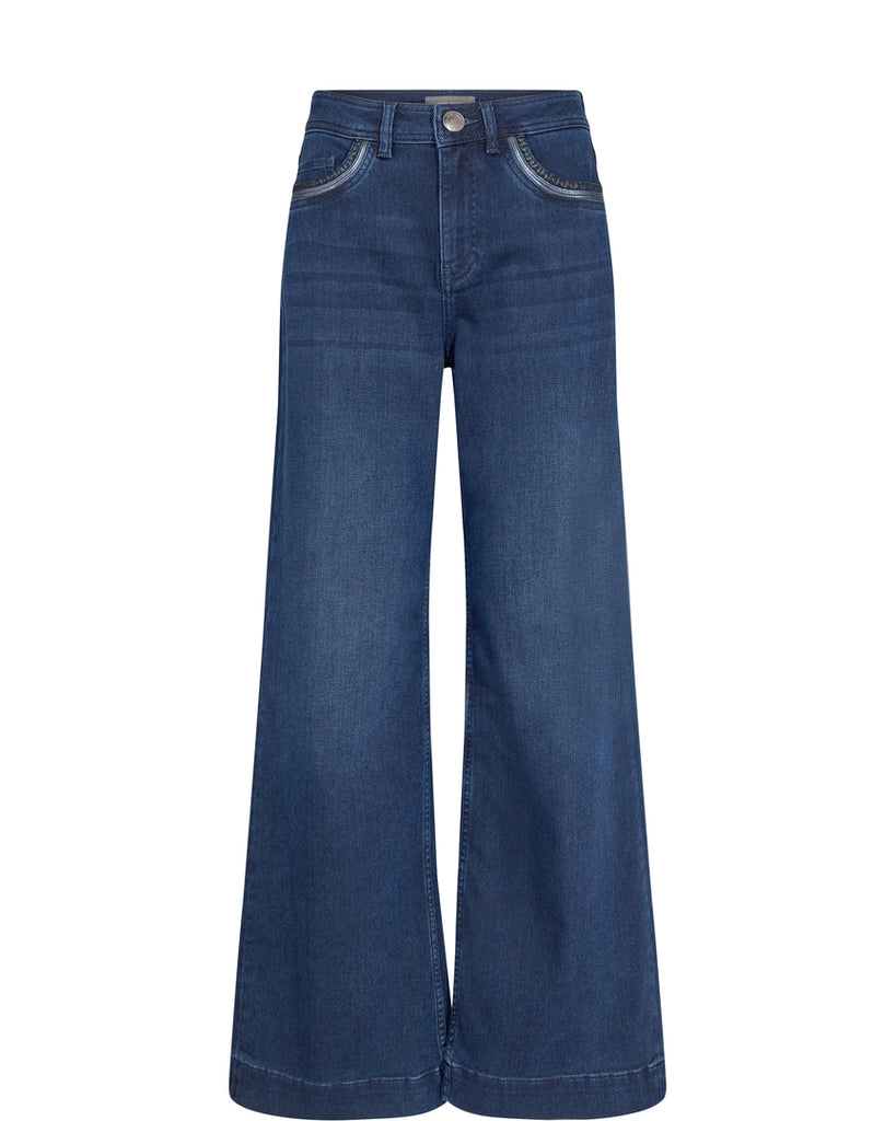 Mosmosh Dara True Dark Blue Flared Jeans