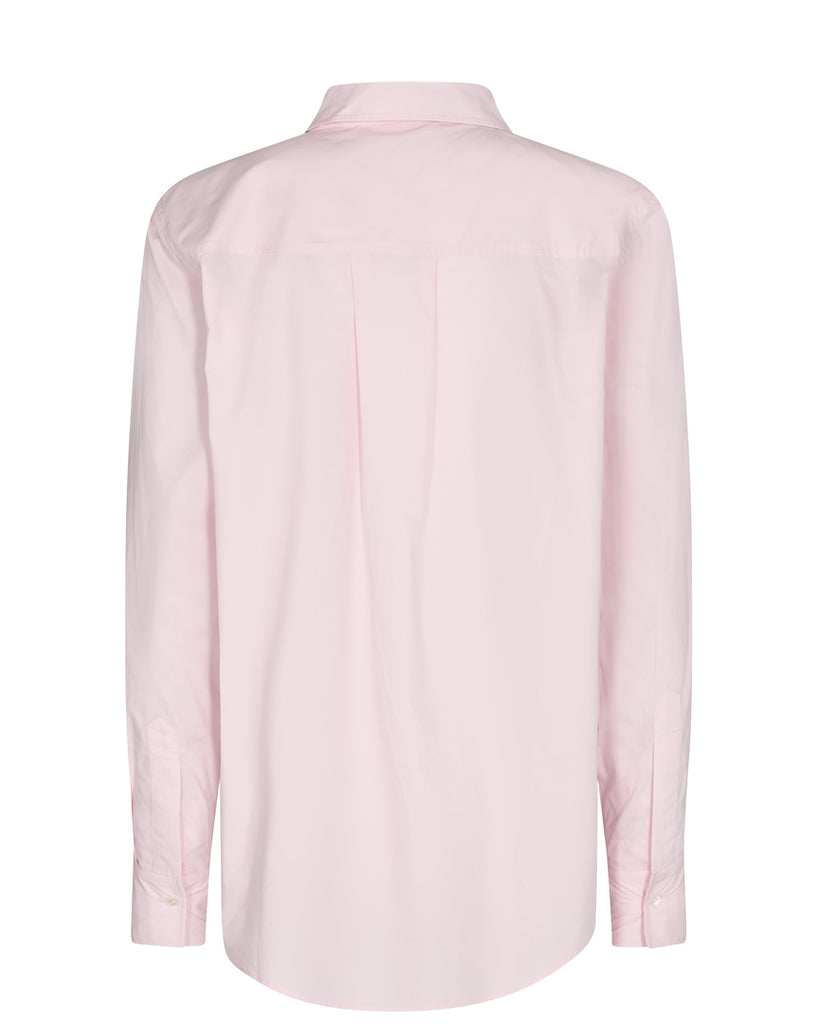 Mos Mosh Linda Pink Oversized Cotton Shirt From The Back