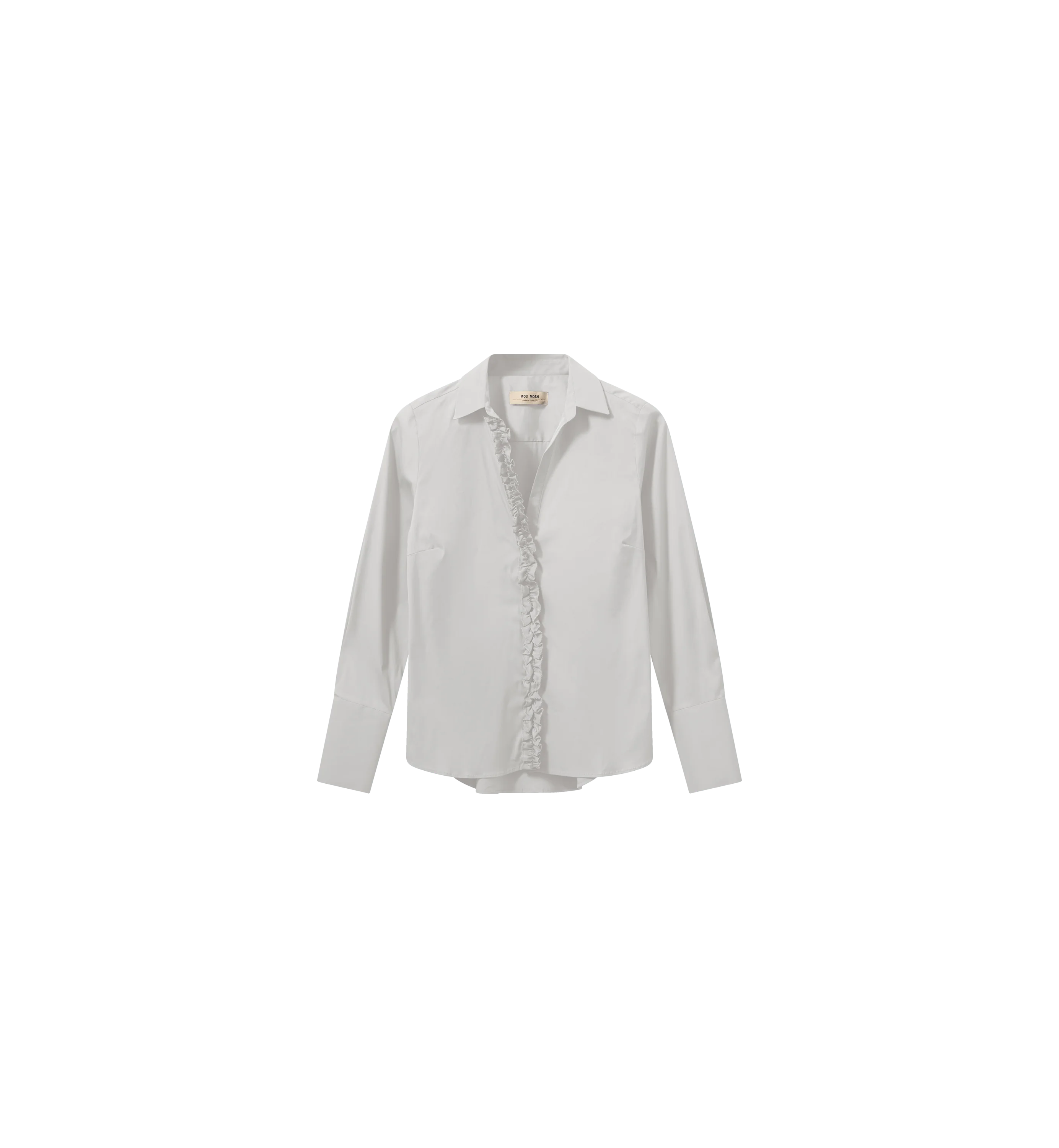Mos Mosh Sybel white cotton shirt flat lay front