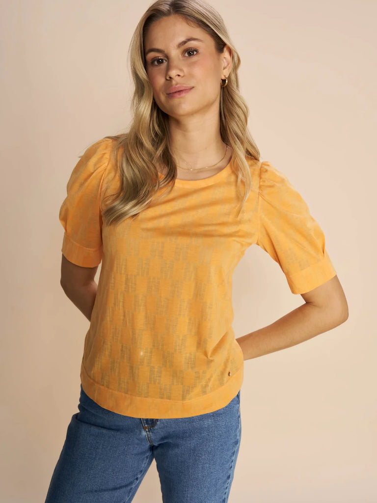 Mos Mosh Chrissie Burnout T-shirt In Orange