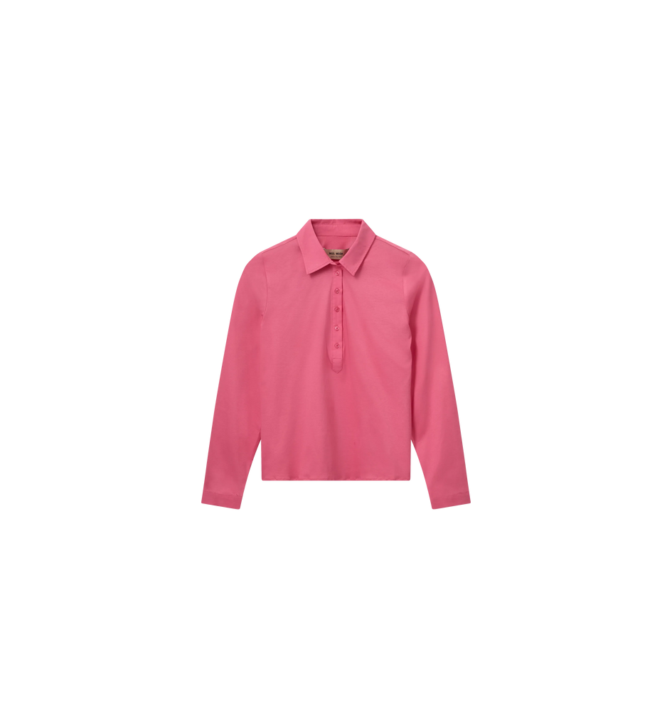 Mos Mosh Rowan Rose Pink Polo Style Jersey Top