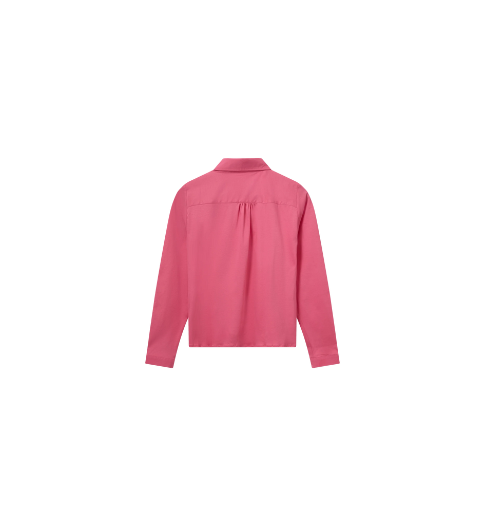Mos Mosh Rowan Rose Pink Polo Style Jersey Top From Back