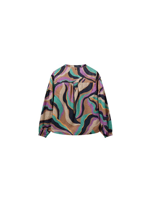 Mos Mosh Nena Onda Blouse In Orchid Print From back