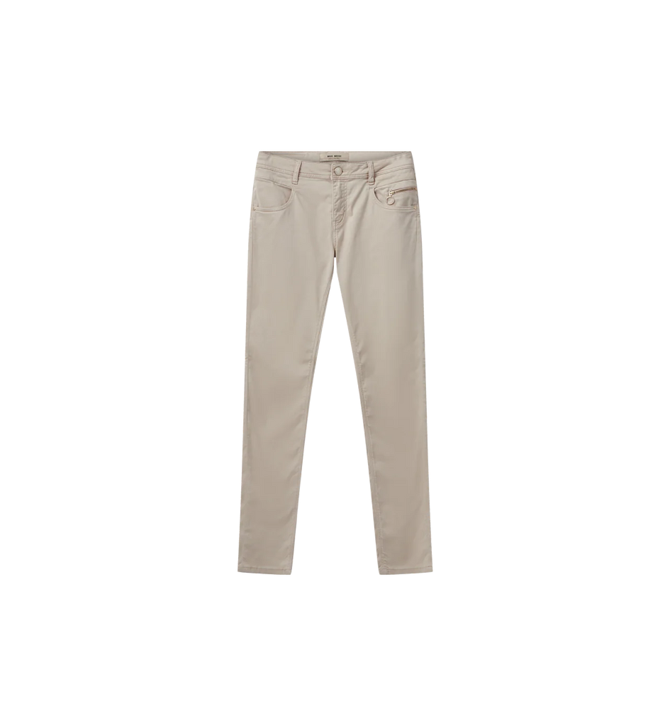 MosMosh Nelly Rosemary Zip Pocket jeans In Cement Front 