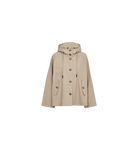 Mosmosh Sheena Beige Button Detail Short Jacket With Hood 