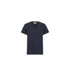 Close-up of Mos Mosh Dala navy V-neck T-shirt