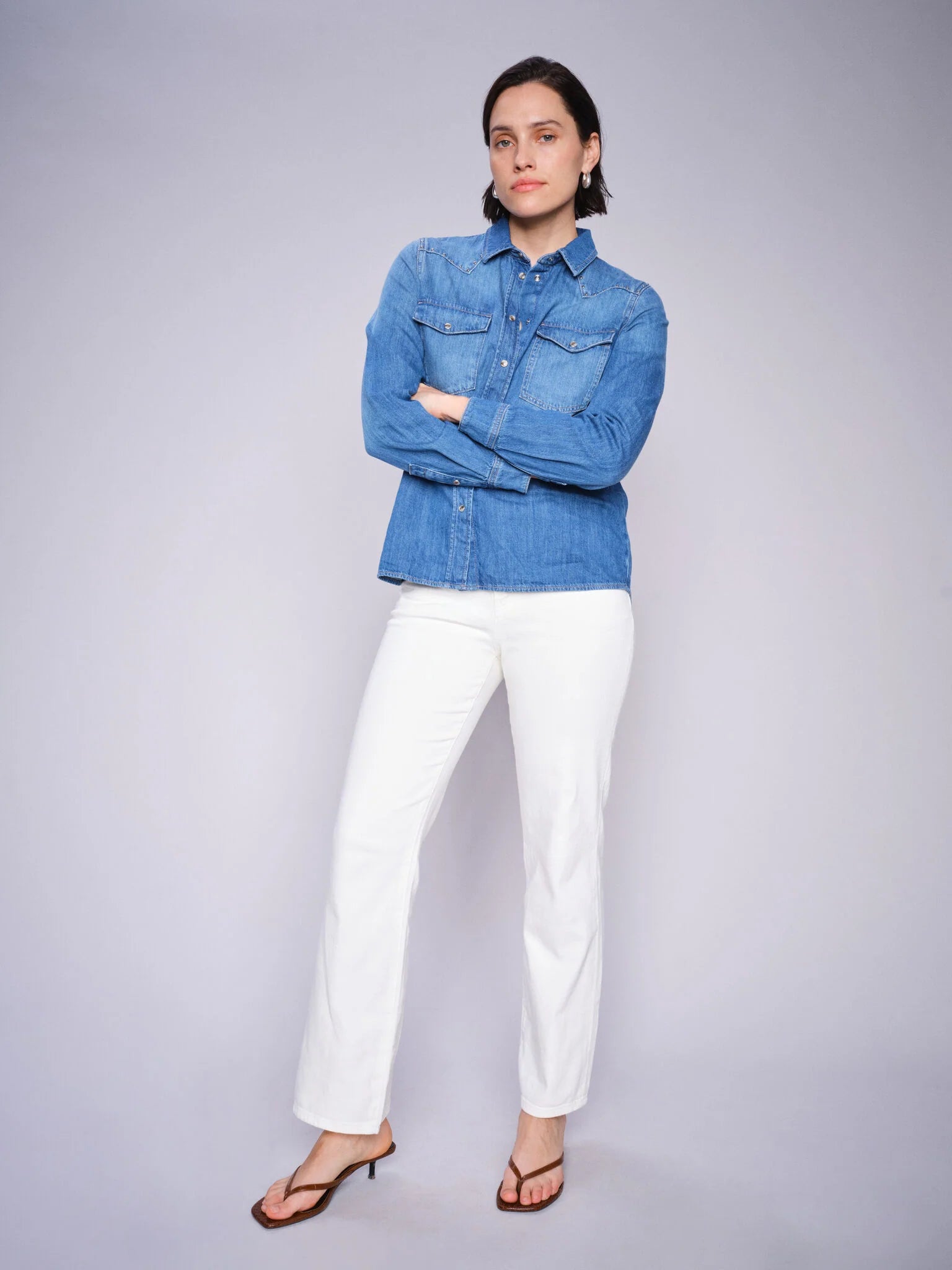 Mosmosh Cecilia Magic Slim Leg White Jeans