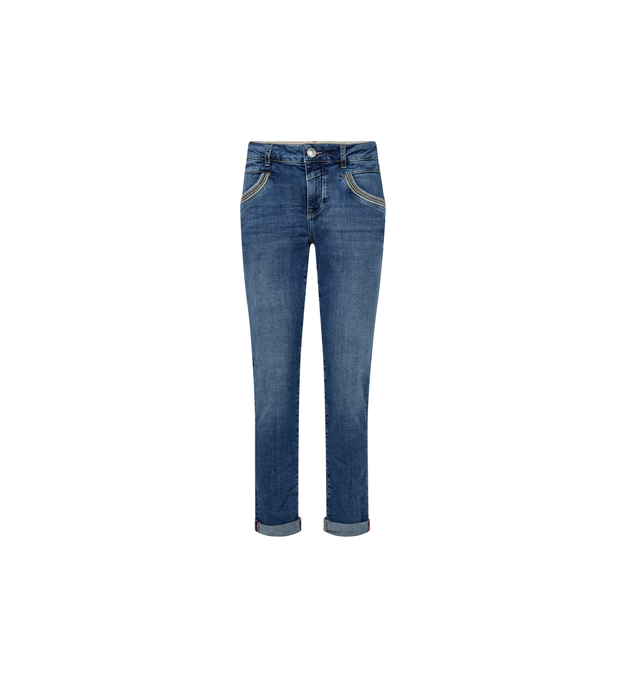 Mosmosh Naomi Grendel Slim Leg Mid Blue Jeans