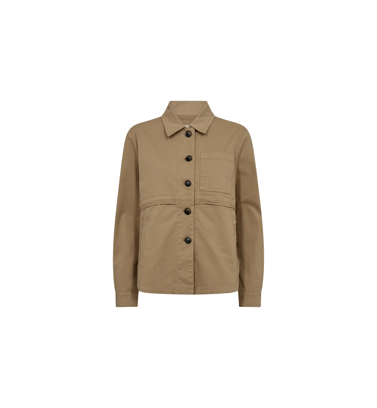 Mosmosh Eli Yarar Shirt Style Relaxed Fit Jacket In Tan