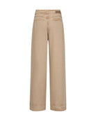 Back Flat lay of Mos Mosh beige wide-leg trousers
