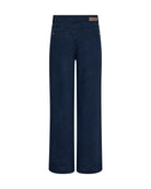 Back Flat lay of Mos Mosh wide-leg trousers in dark navy blue