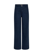 Flat lay of Mos Mosh wide-leg trousers in dark navy blue