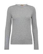Model wearing Mos Mosh Petri grey long sleeve jersey top