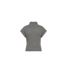 Flat lay of Mos Mosh Biola Bine grey sleeveless knit vest with high neck