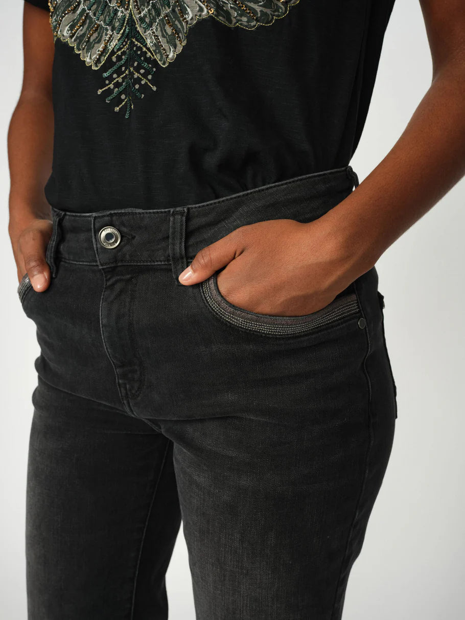 High-rise black Mos Mosh jeans with pocket detail