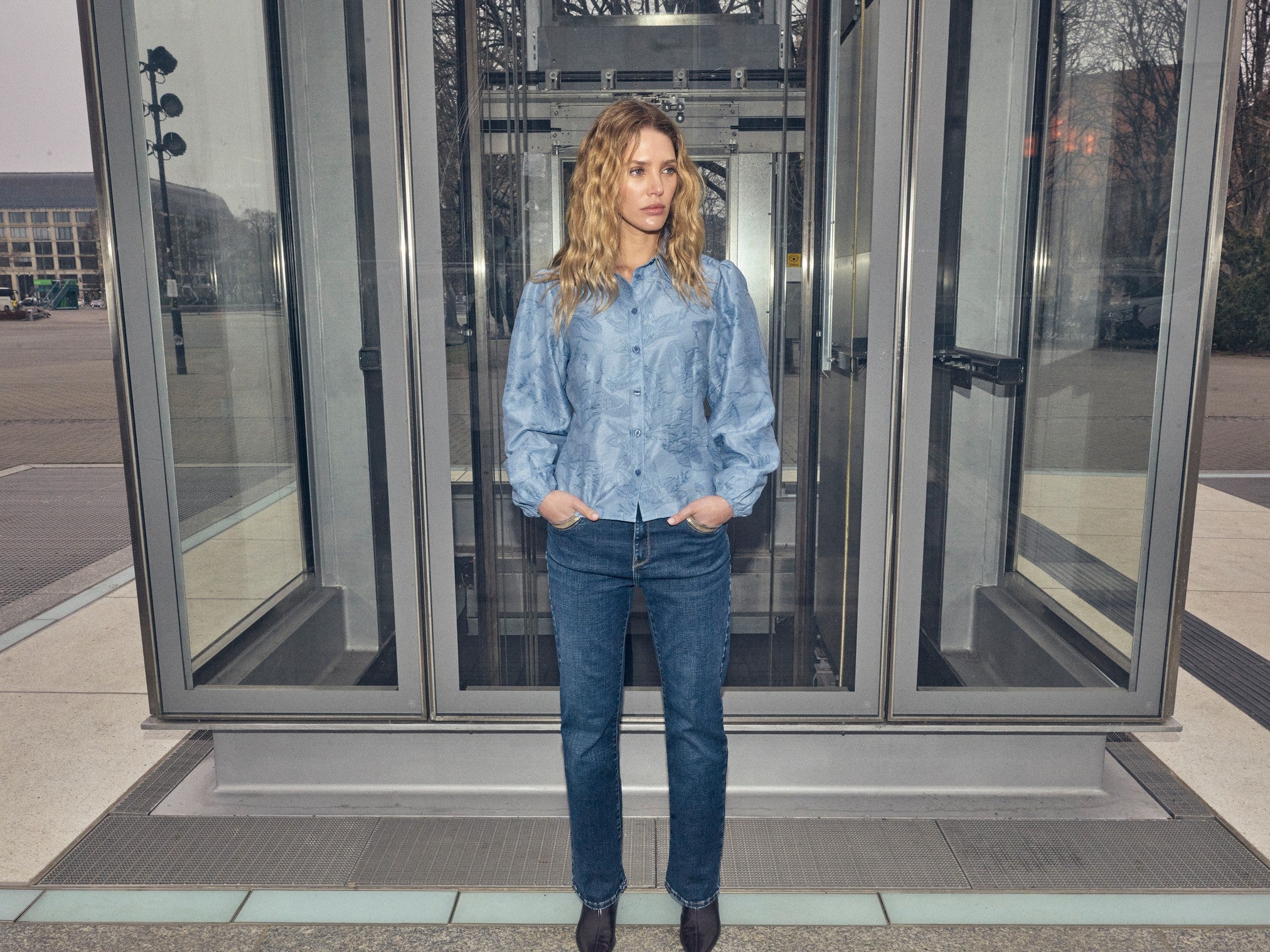 Flattering fit dark blue Mos Mosh Cecilia Perla jeans