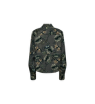 Back view of green floral Mos Mosh shirt with long sleeves