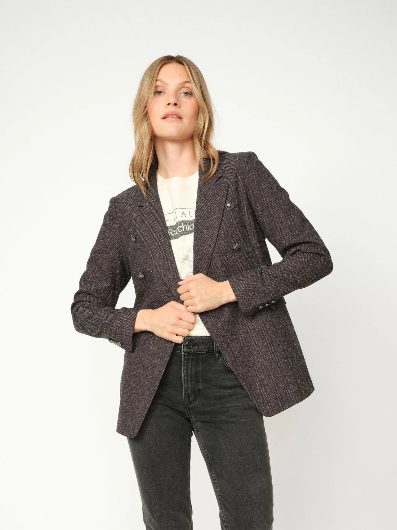 Mos Mosh Babeth Svala double breasted blazer in elongated tailored fit