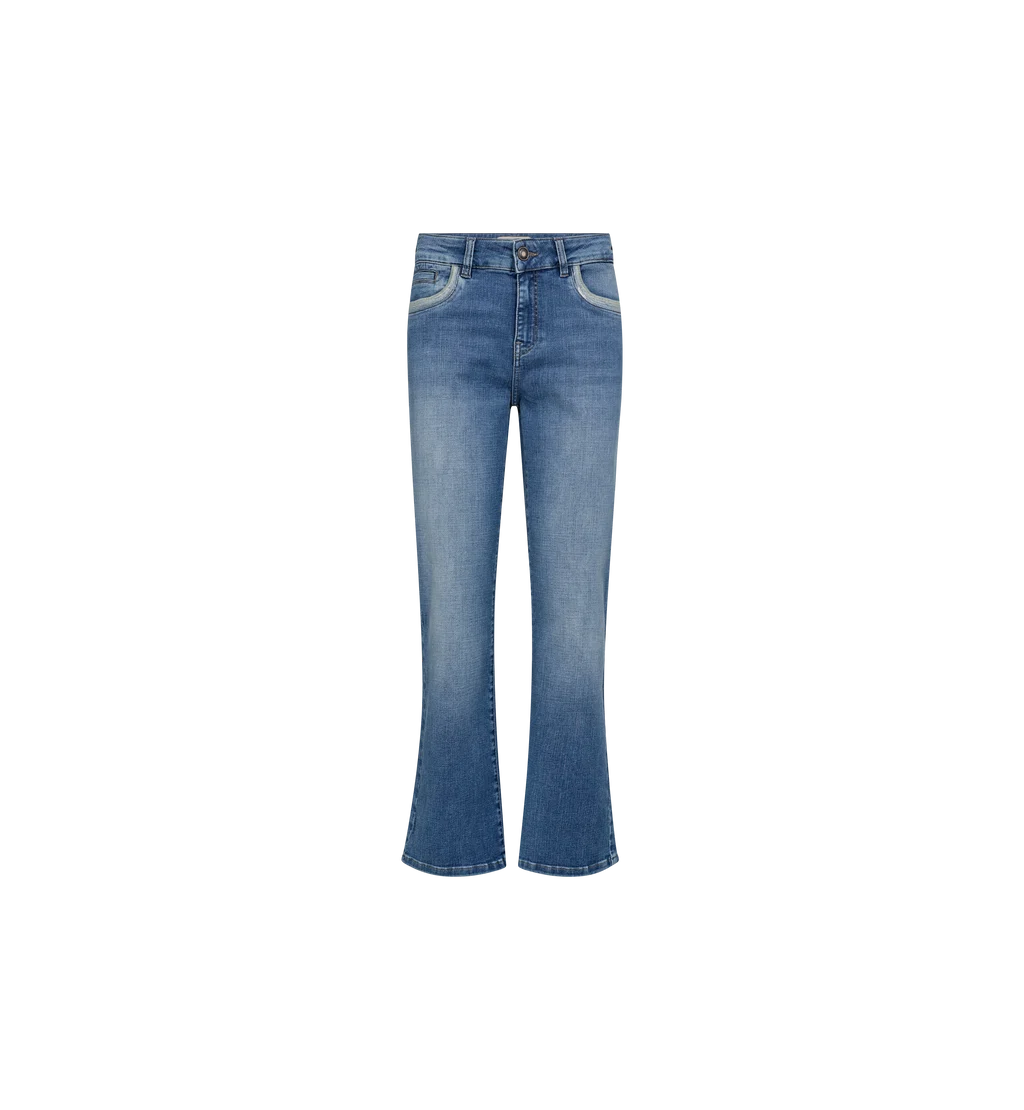 Mos Mosh Cecilia Perla blue high rise flared jeans front view