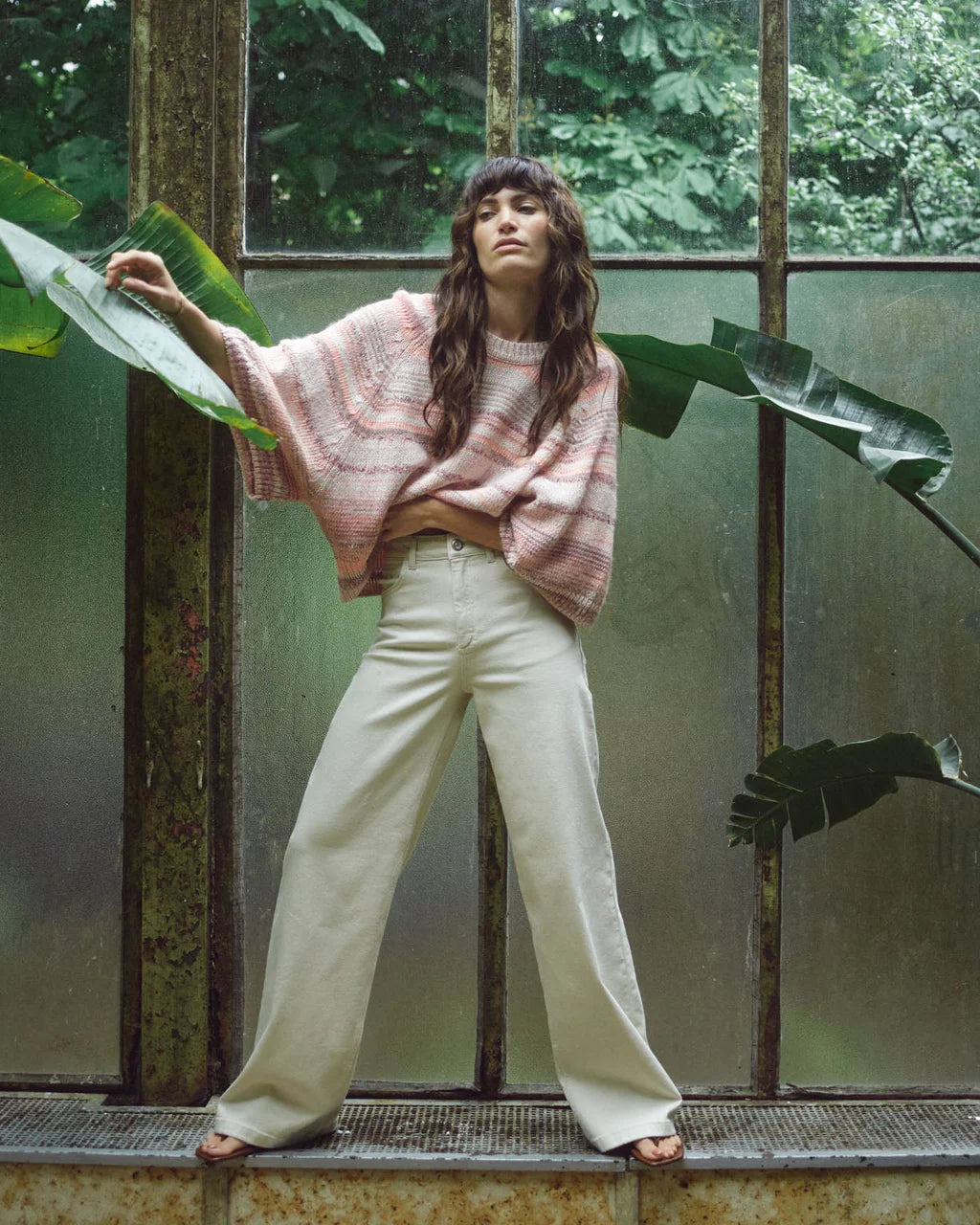 Mos Mosh Colette wide leg jeans women beige denim styled outfit