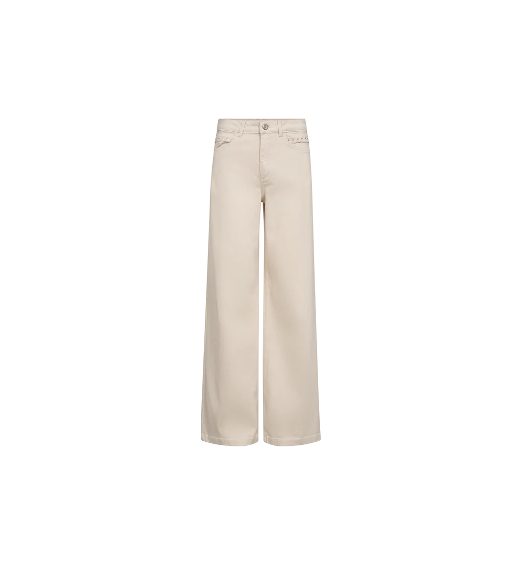 Mos Mosh Colette women wide leg jeans beige denim product image front