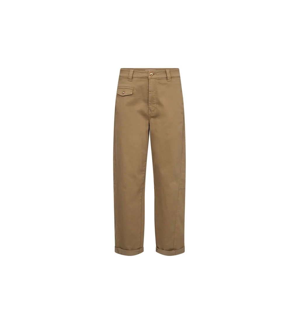 MOS MOSH Aymen Len Petrified Oak trousers product front view