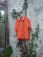Mos Mosh Lia River lace top coral short sleeve front product