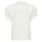 Mos Mosh white ruffle sleeve blouse back view lace trim