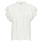 Mos Mosh Wea Flowish white ruffle sleeve blouse lace detail front
