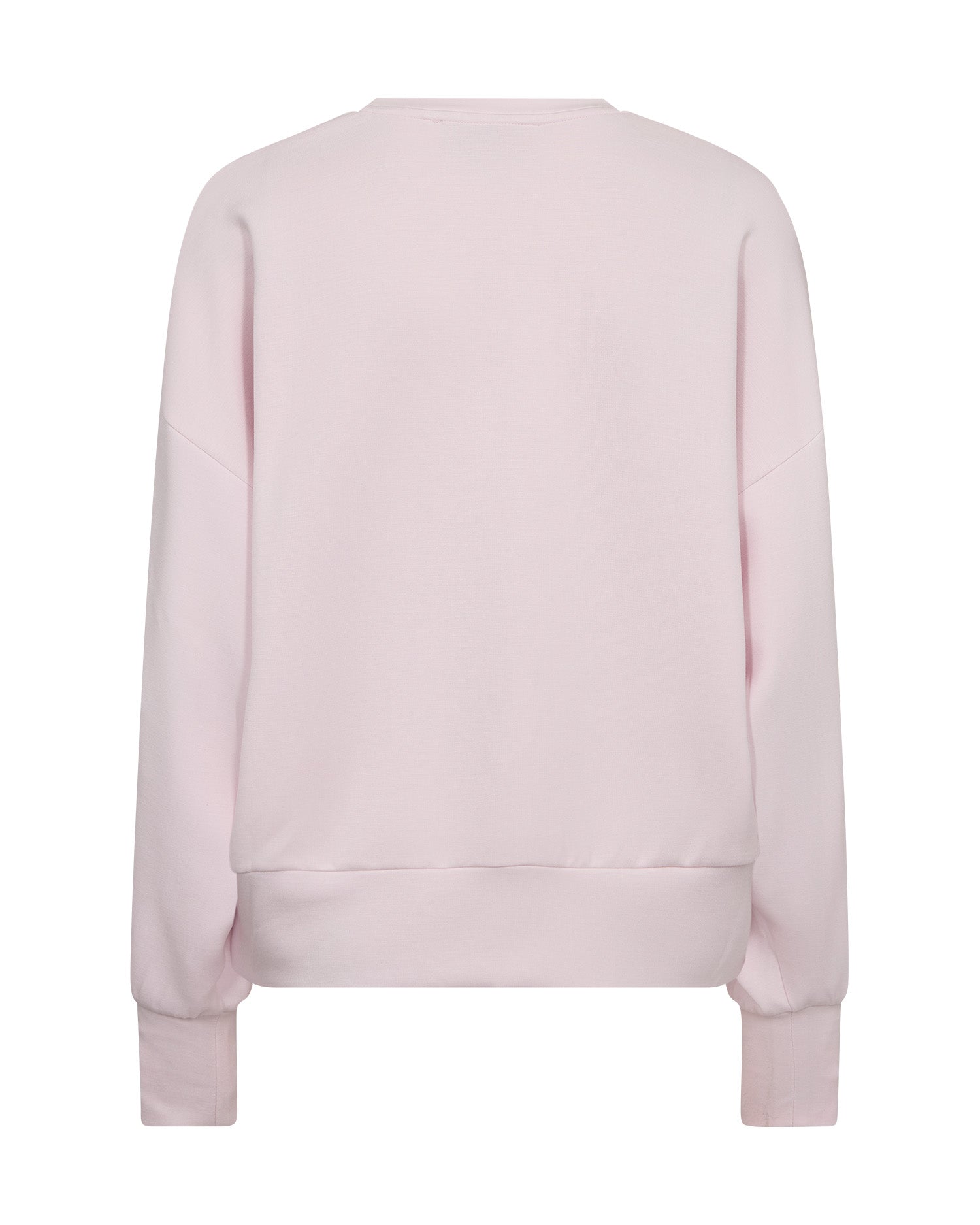 Mos Mosh Nima Atelier pink oversized sweatshirt back view ribbed hem and cuffs