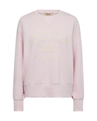 Mos Mosh Nima Atelier oversized sweatshirt in blush pink with tonal embroidery front view
