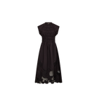 Mos Mosh Aria mono dress black organic cotton embroidered hem