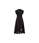 Mos Mosh Aria sleeveless black midi dress embroidery detail